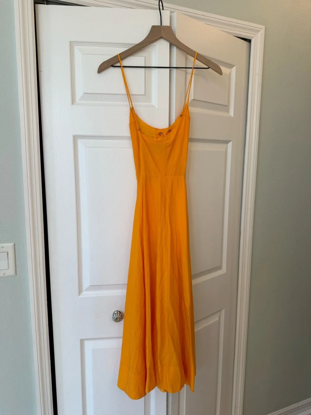 Anthropologie Maeve Orange Lace-Up Midi Dress NWT S - Picture 10 of 12